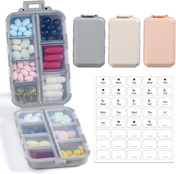 LANDNEOO, 3 Pack, 14 Grids, Pill Organizer