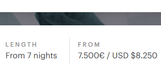 Prices in US dollars